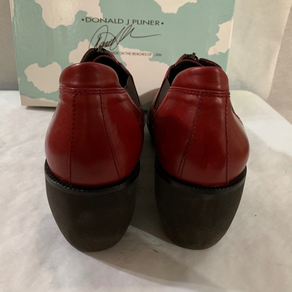 Red Leather Donald Pliner Wedge - Picture 4 of 5